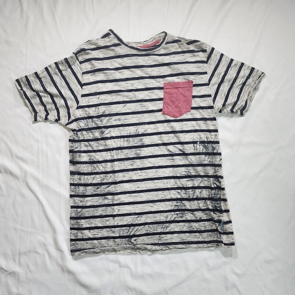 Huntington Beach Club Mens Striped Casual T Shirt Large